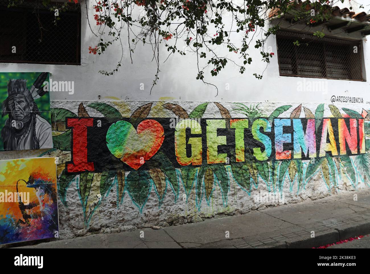 Amo il murale di Getsemani a Cartagena in Colombia Foto Stock