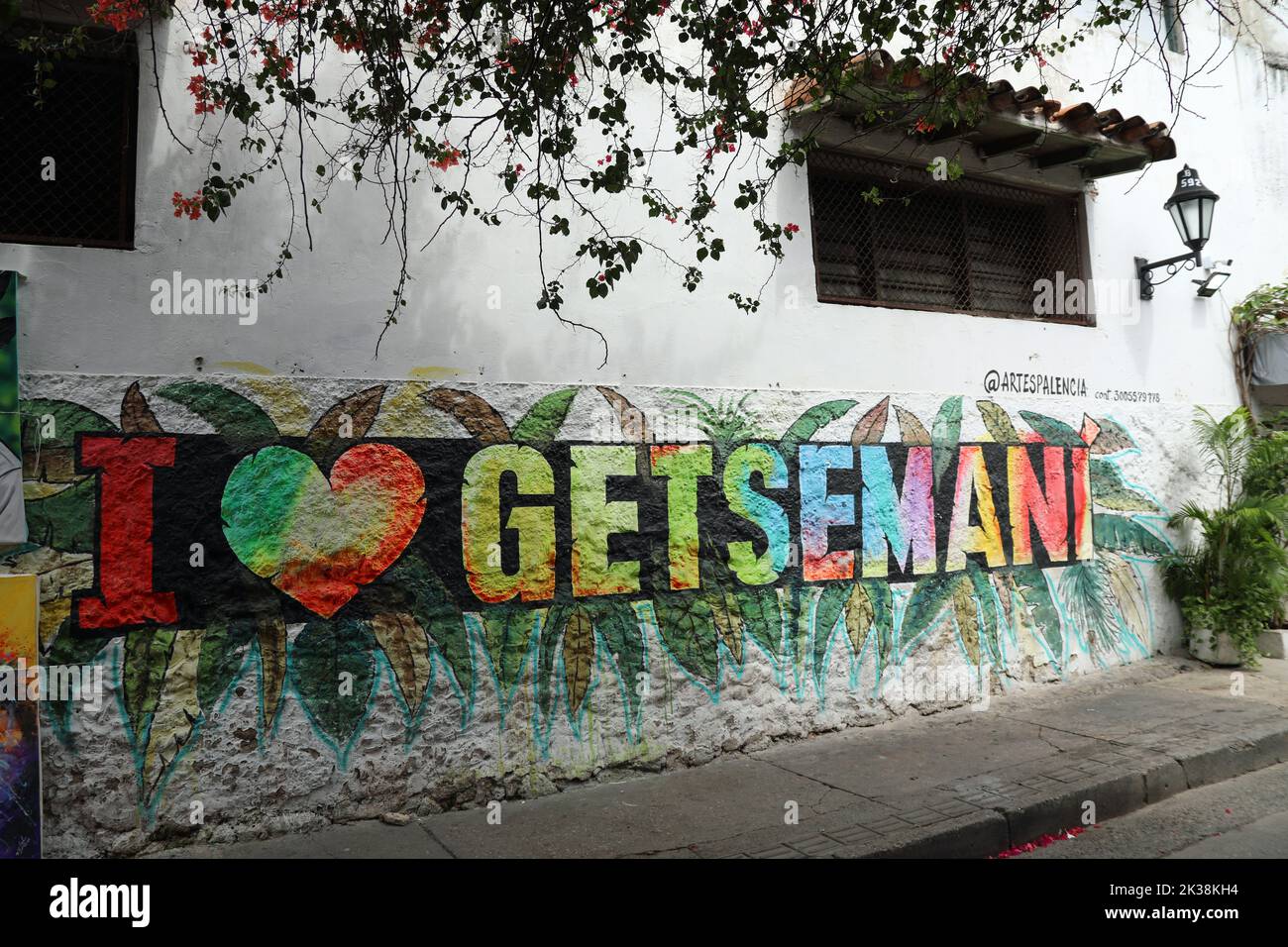 Amo il murale di Getsemani a Cartagena in Colombia Foto Stock