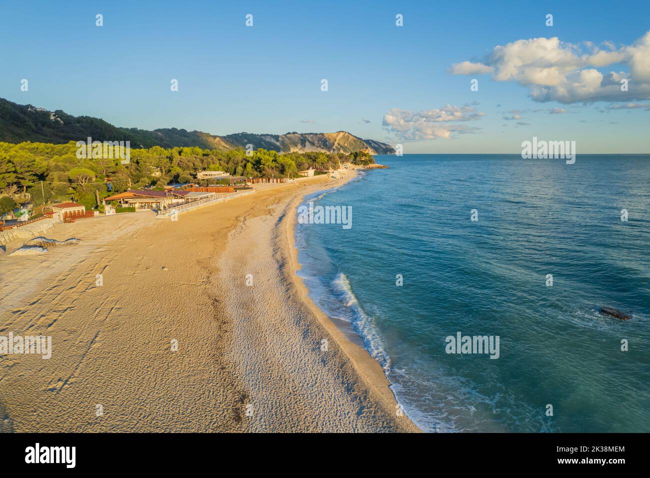 Veduta aerea di Portonovo nelle Marche in Italia Foto Stock