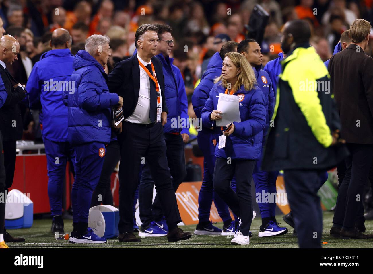 Amsterdam, Paesi Bassi. 25th Set, 2022. AMSTERDAM - allenatore olandese Louis van Gaal durante la partita della UEFA Nations League tra Paesi Bassi e Belgio alla Johan Cruijff Arena il 6 agosto 2022 ad Amsterdam, Paesi Bassi. KOEN VAN WEEL Credit: ANP/Alamy Live News Foto Stock