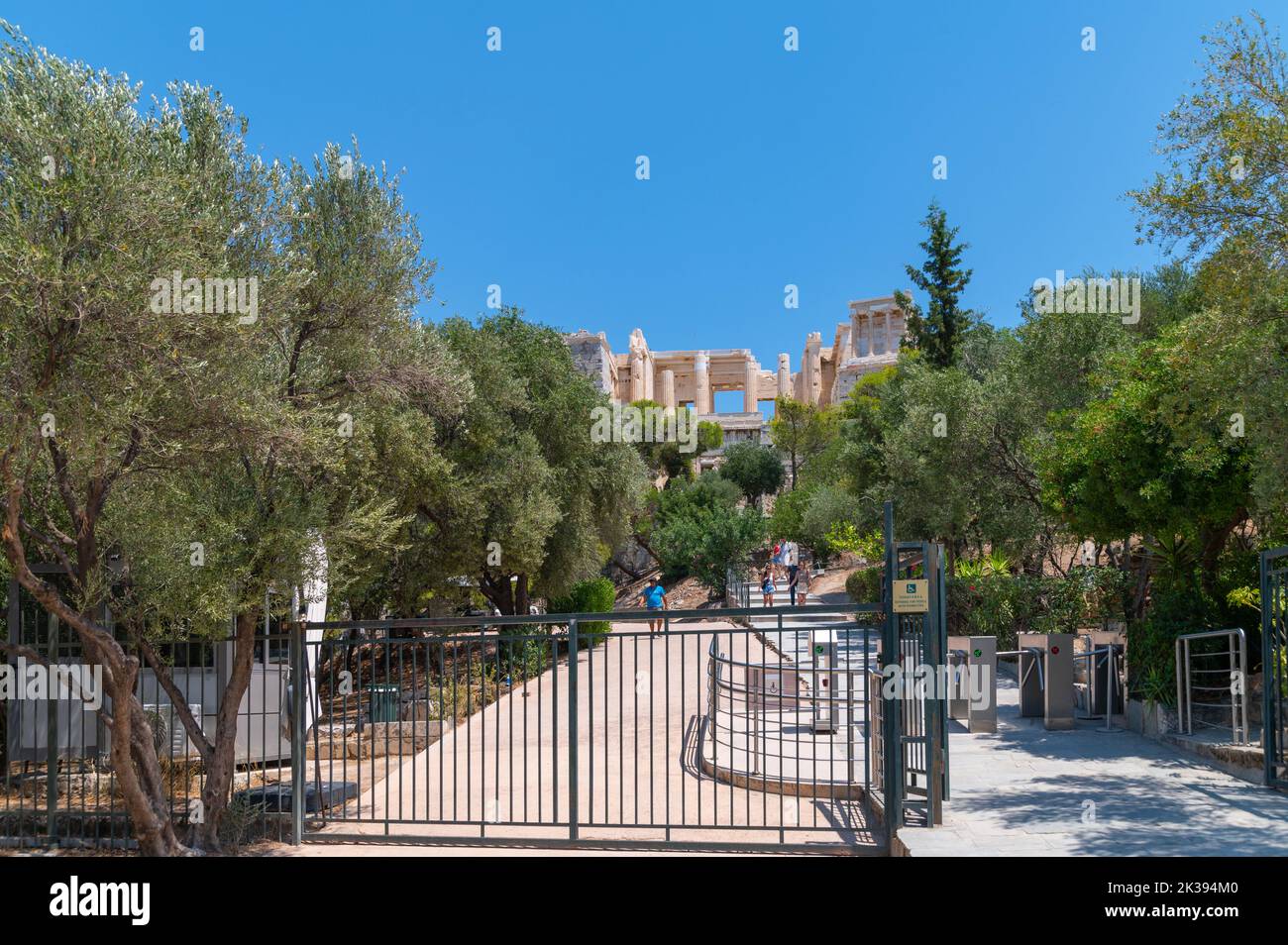 Ingresso per disabili al Partenone all'Acropoli di Atene, Grecia Foto Stock