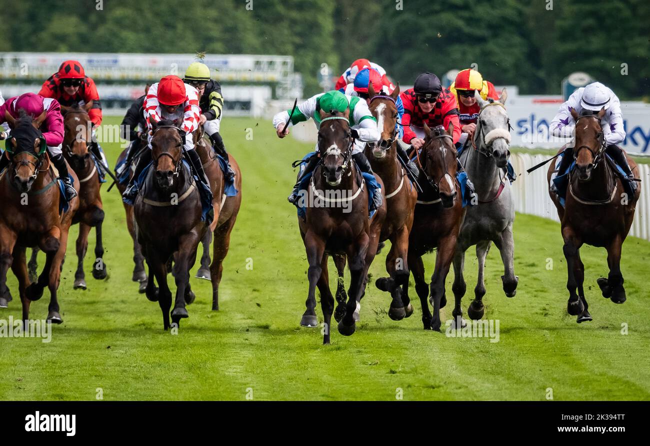 Scene del secondo giorno del Tribute Weekend dell'ippodromo di York, domenica 22nd maggio 2022, con la Sky Bet Sunday Series Foto Stock