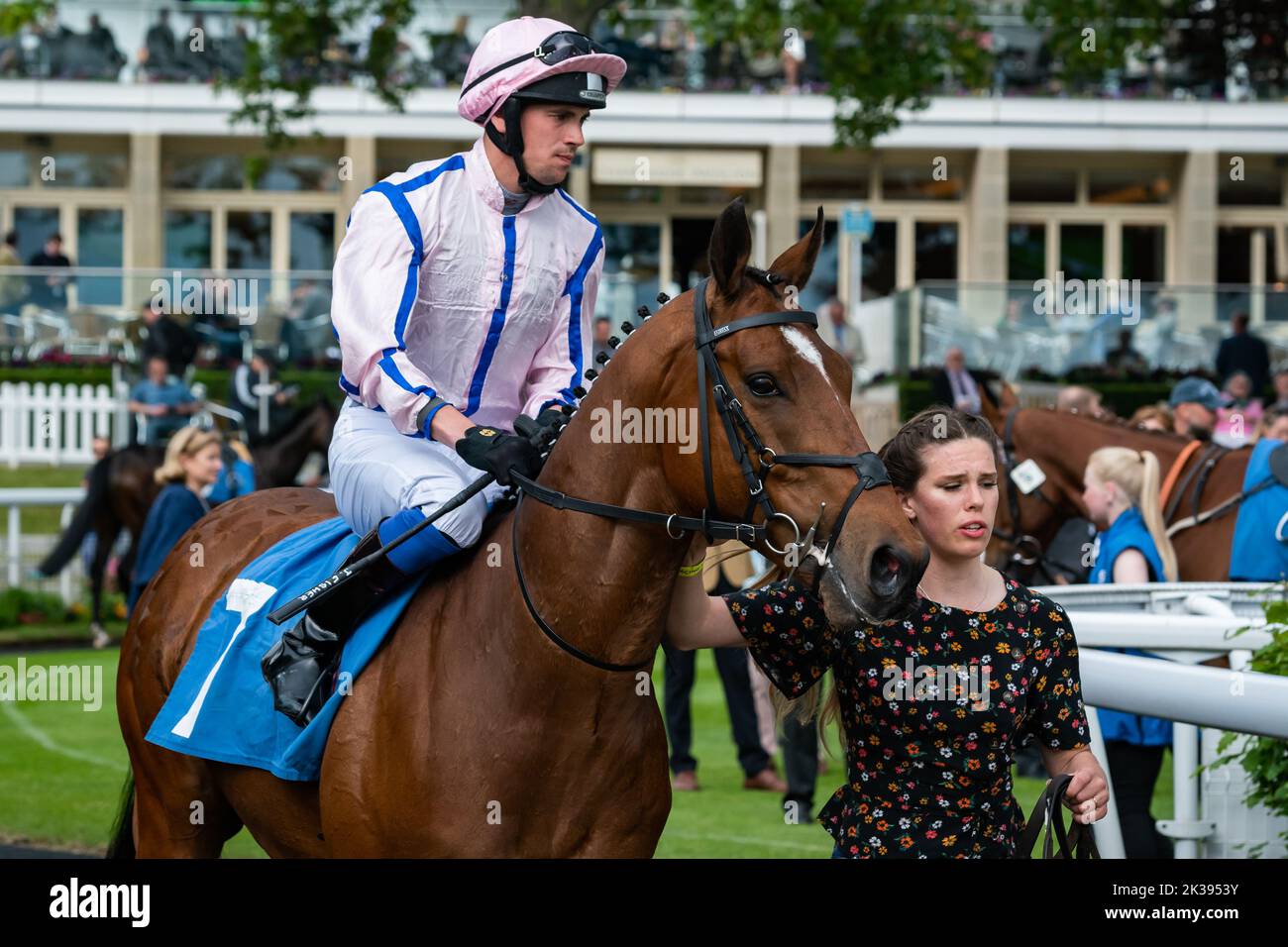 Scene del secondo giorno del Tribute Weekend dell'ippodromo di York, domenica 22nd maggio 2022, con la Sky Bet Sunday Series Foto Stock