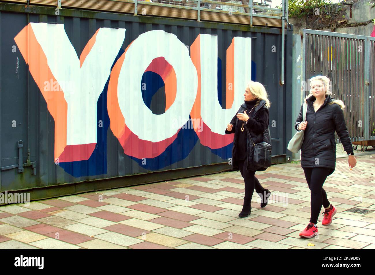 Si grafica murale sul muro del ristorante in barras marker Barrowland Glasgow, Scozia, Regno Unito Foto Stock