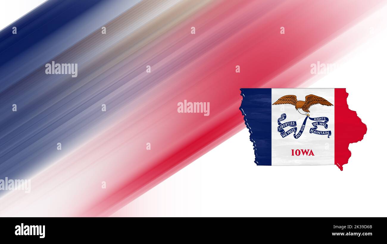 Mappa Dello Stato Dell'iowa Su Sfondo Trasparente. Mappa Vuota Dell
