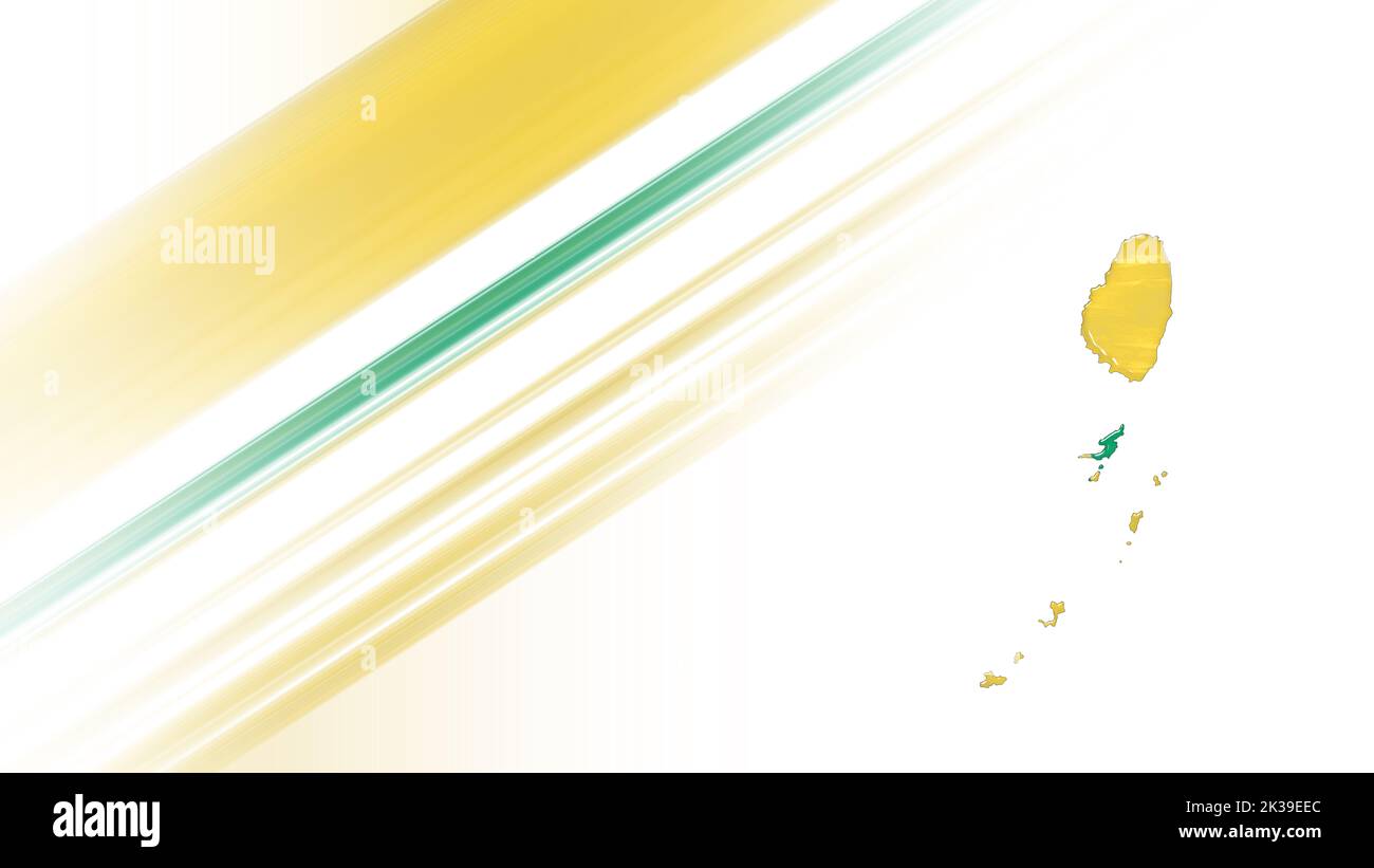 Mappa di Saint Vincent e Grenadine, mappa delle bandiere, sfondo dei