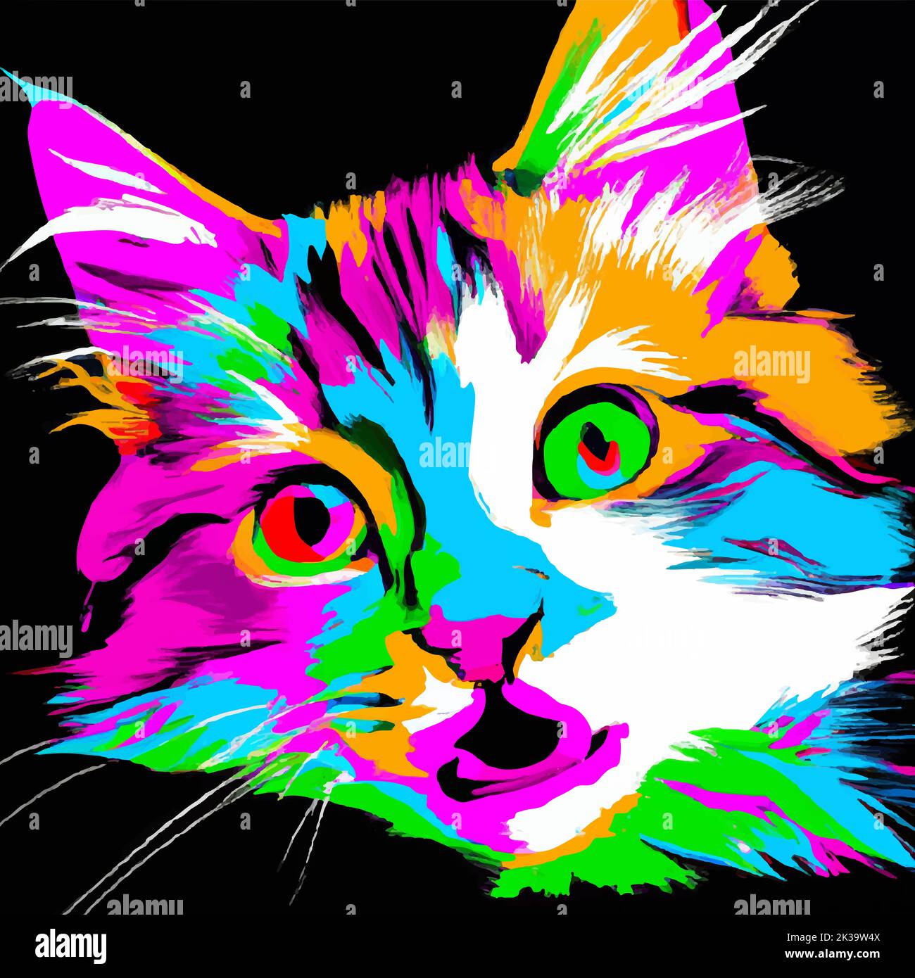 pop art gatto Foto Stock