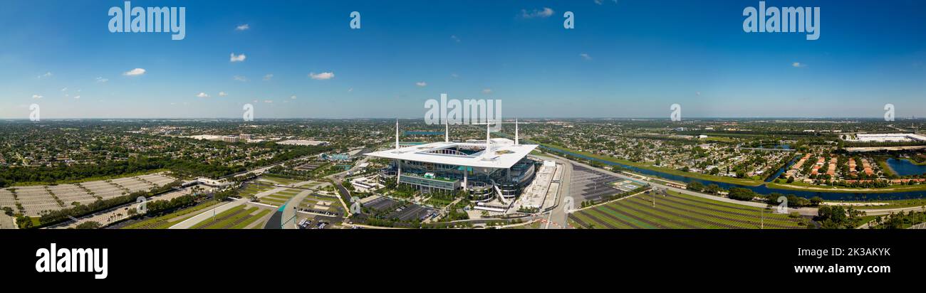 Miami, FL, USA - 23 settembre 2022: Foto aerea dell'Hard Rock Stadium Miami FL Foto Stock