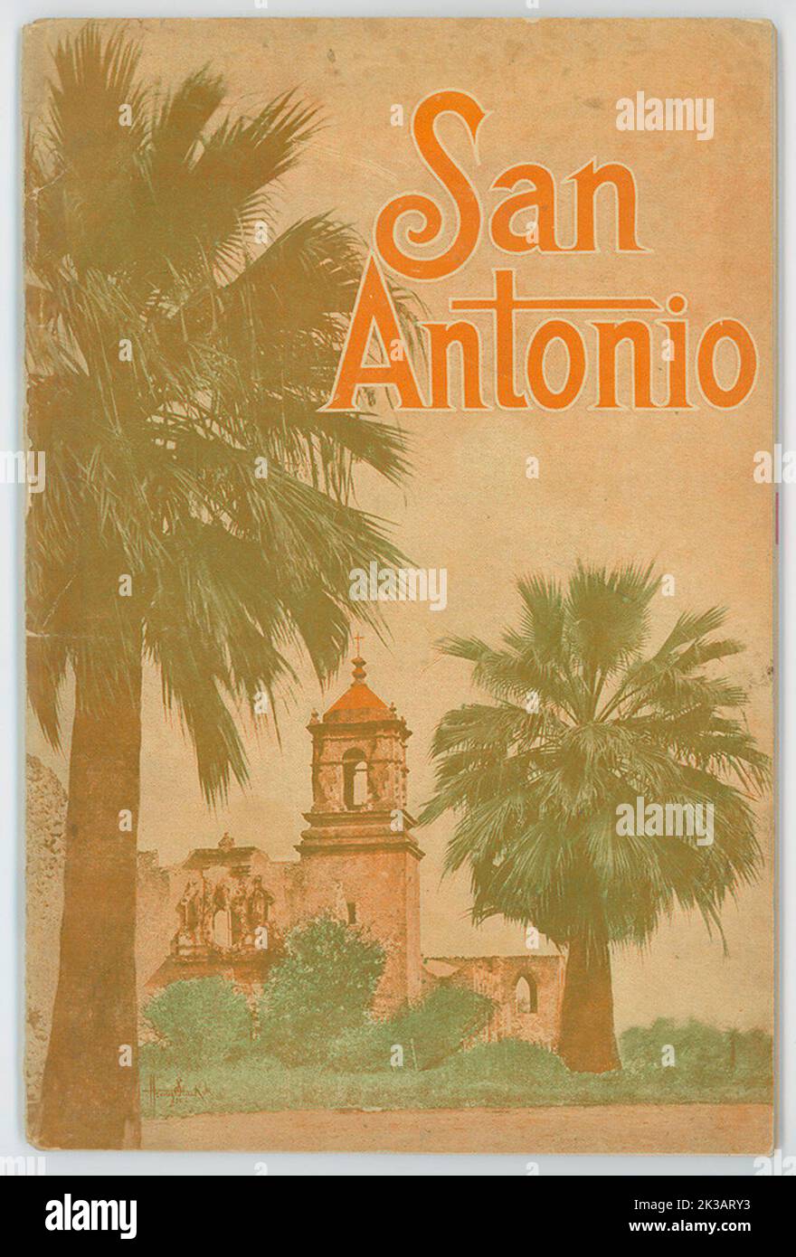 Vintage San Antonio, Texas, USA, poster di viaggio Foto Stock