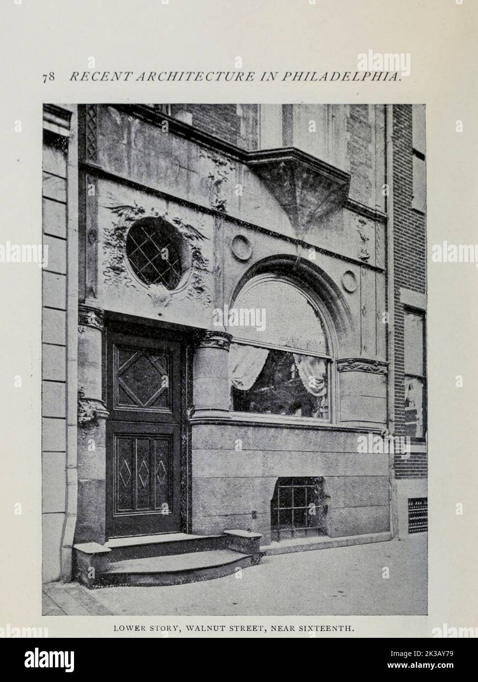 PIANO INFERIORE, WALNUT STREET, VICINO SEDICESIMO DALL'ARTICOLO ARCHITETTURA RECENTE A FILADELFIA. Dal Prof. Warren P. Laird. Dalla rivista di ingegneria DEDICATA AL PROGRESSO INDUSTRIALE Volume VIII Aprile - Settembre 1895 NEW YORK The Engineering Magazine Co Foto Stock