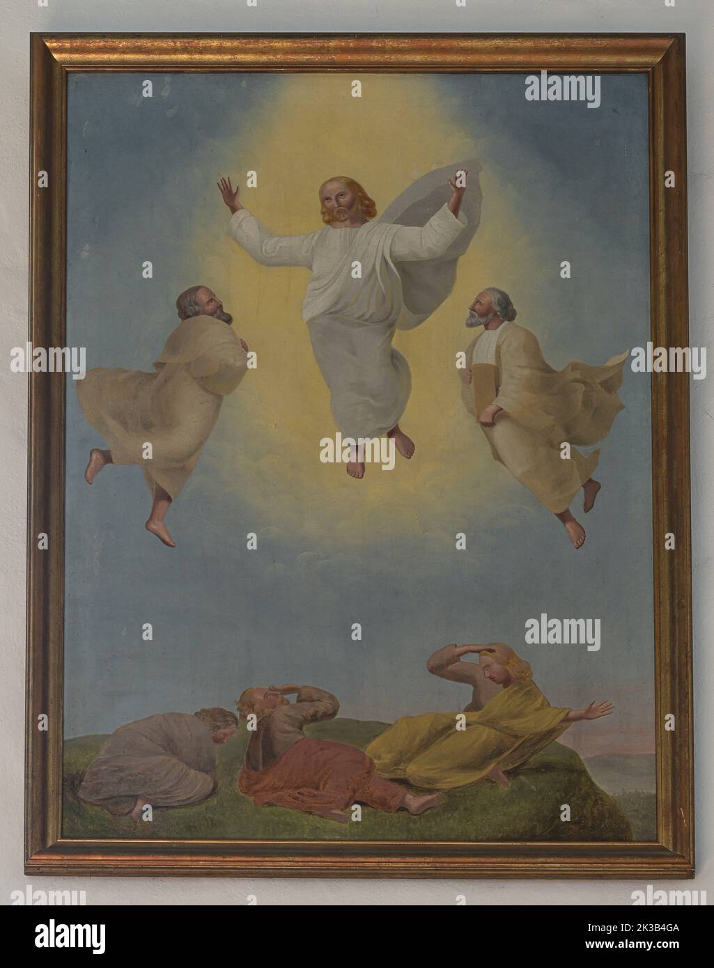 Dipinto di un artista sconosciuto del 1855 raffigurante la Trasfigurazione di Cristo, Egeskov, Danimarca, 19 settembre 2022 Foto Stock