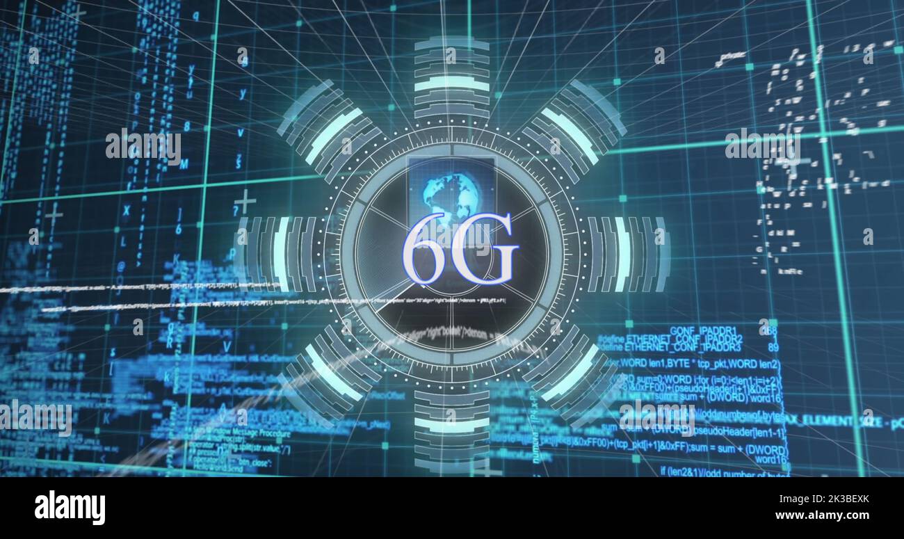 Immagine dell'elaborazione di dati con oltre 6g testo Foto Stock