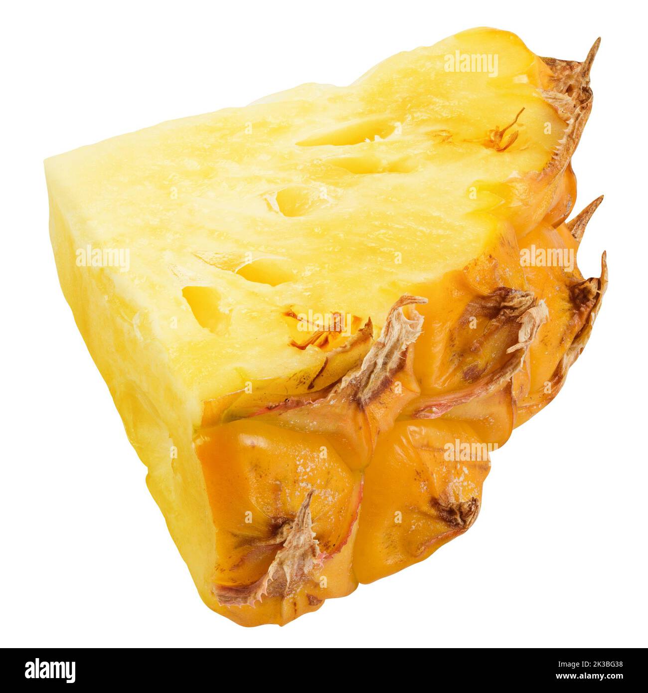 Fetta di ananas isolati su sfondo bianco, percorso di clipping, tutta la profondità di campo Foto Stock
