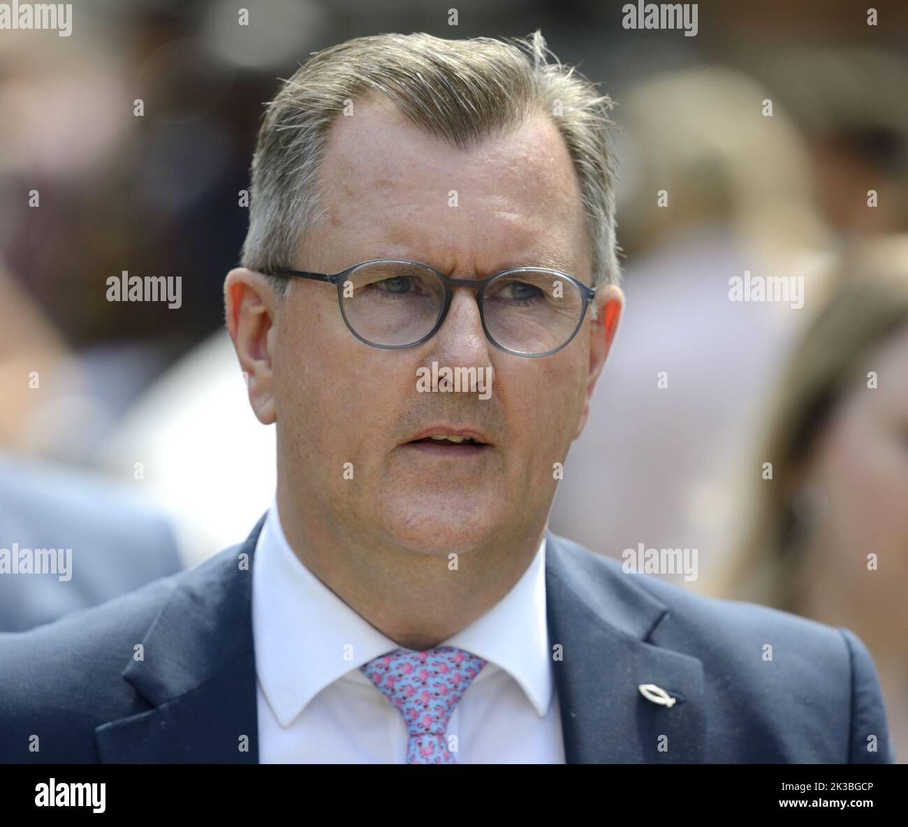 Sir Jeffrey Donaldson MP (DUP: Lagan Valley), leader del Partito democratico Unionis, Westminster, luglio 2022 Foto Stock