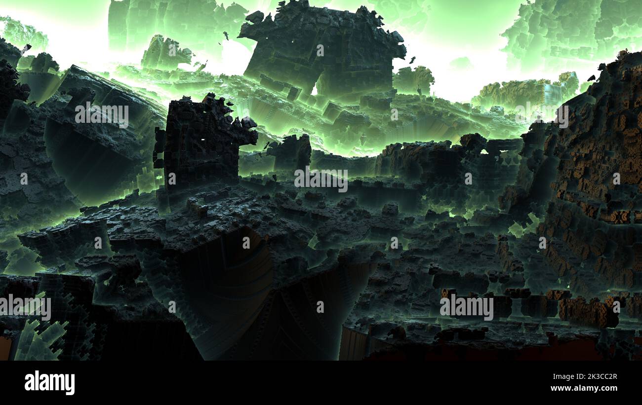 Un rendering 3D di compositing digitale fantasy Foto Stock