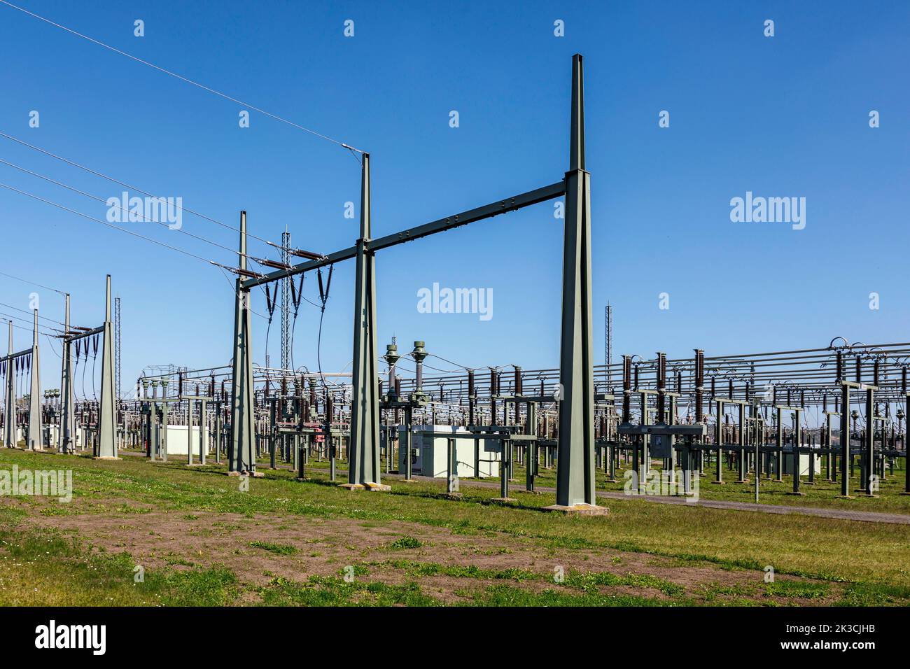 Sottostazione della centrale idroelettrica di Niederwartha a Dresda Foto Stock