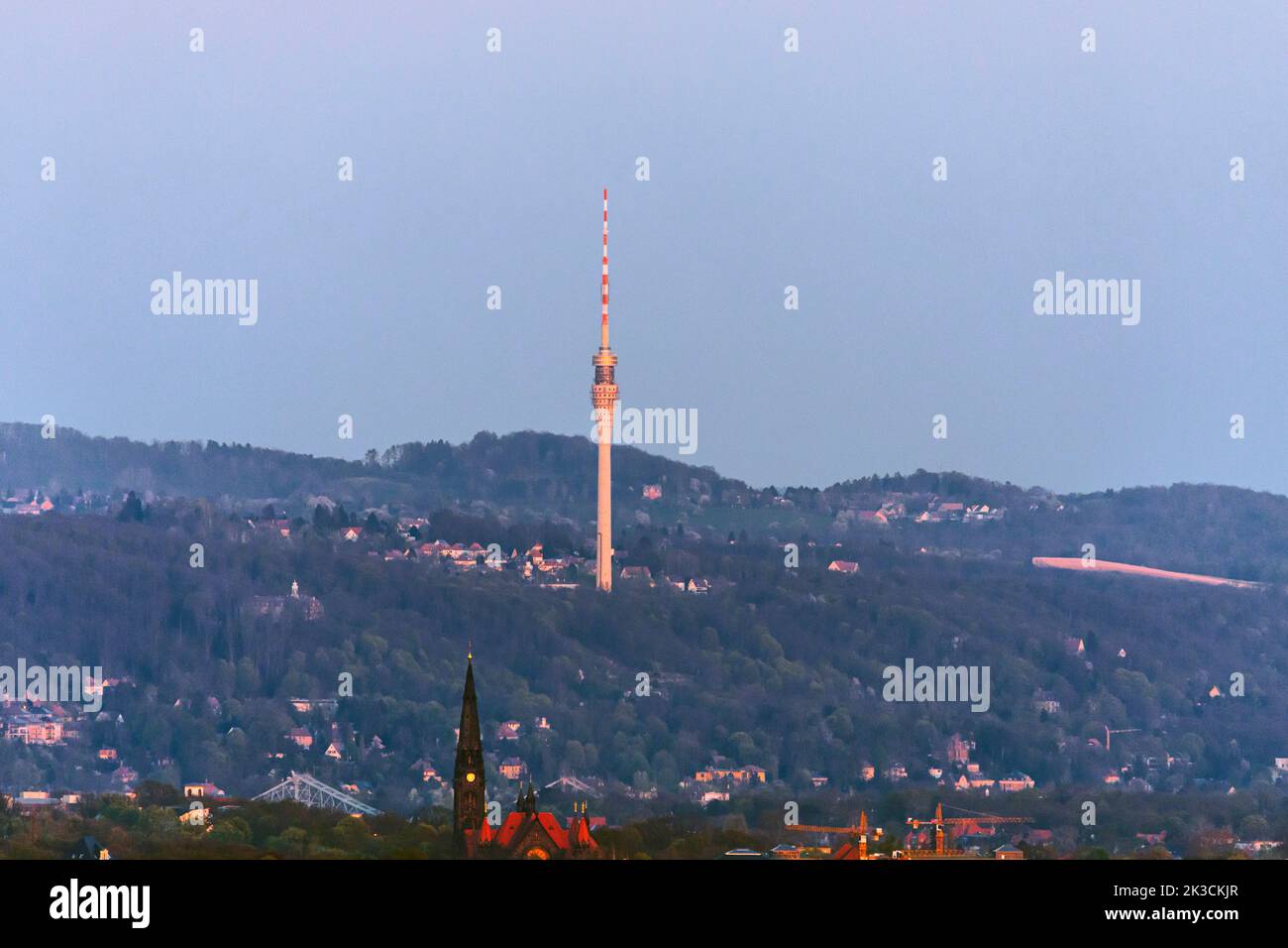 Fernsehturm Dresden - Torre televisiva di Dresda Foto Stock