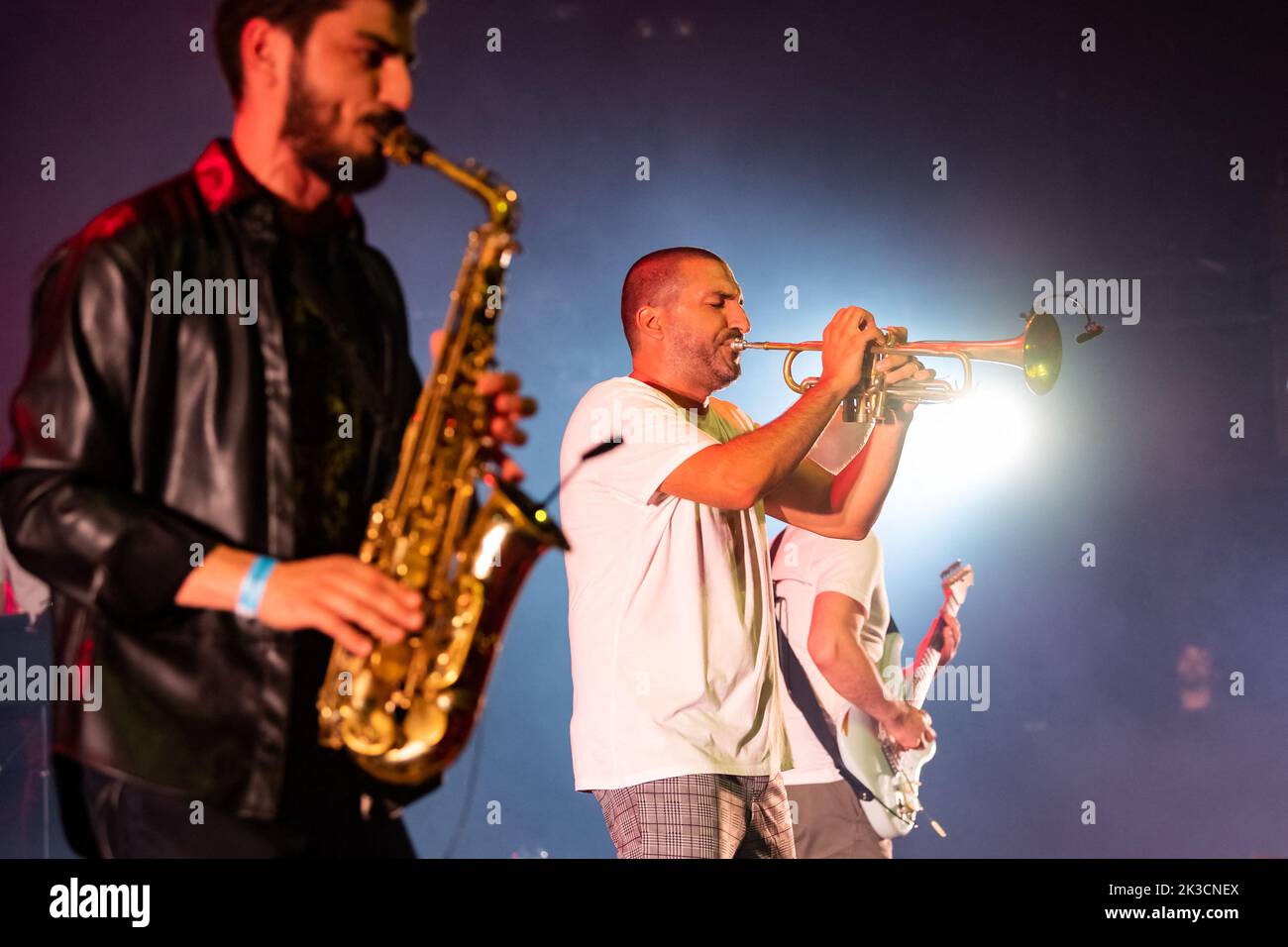 Ibrahim Maalouf si esibisce al Montreux Jazz Festival, il 14 luglio 2022, a Montreux, in Svizzera. Foto di Loona/ABACAPRESS.COM Foto Stock