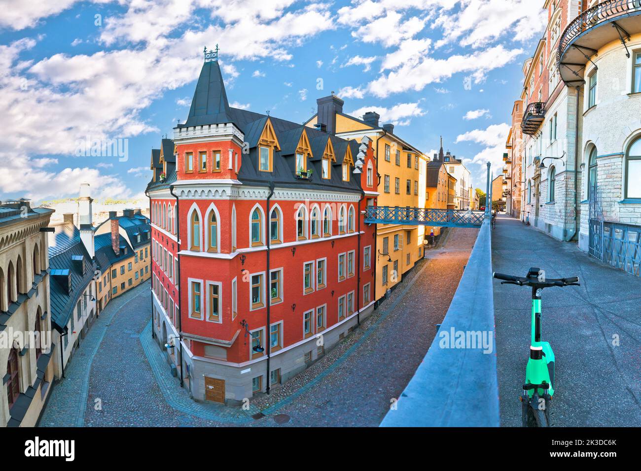 Architettura colorata del centro storico di Stoccolma, capitale della Svezia Foto Stock