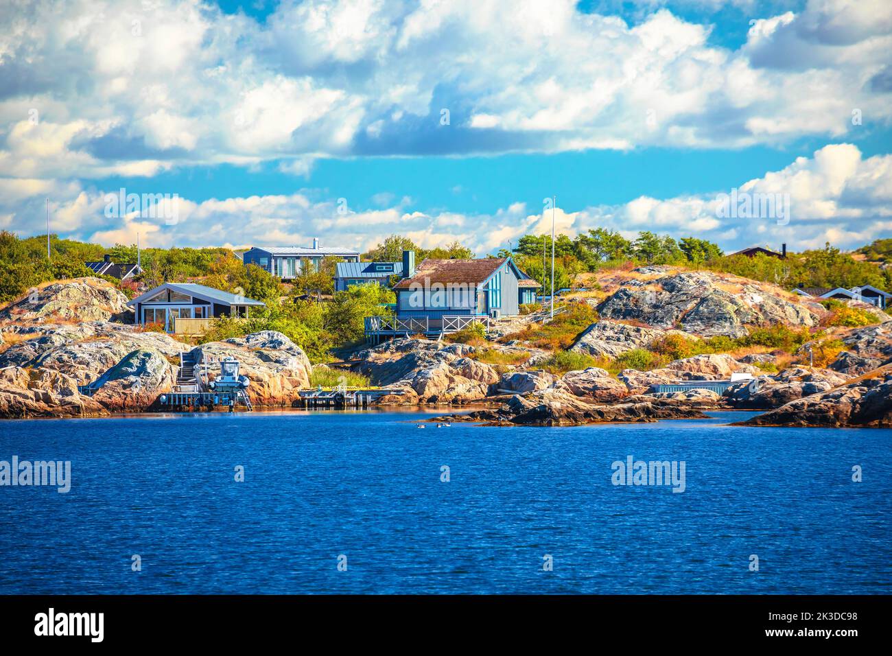 Vista sul mare delle isole dell'arcipelago di Goteborg, comune di Goteborg, Vastra Gotaland County, Svezia Foto Stock