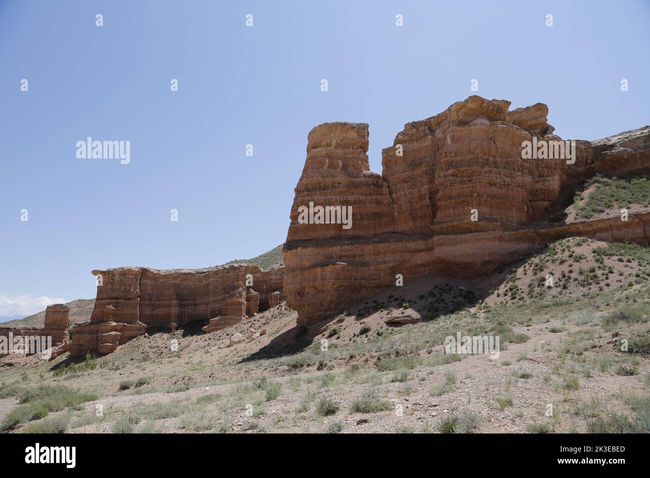 Paesaggio nel Charyn Canyon National Park, Kazakistan Foto Stock