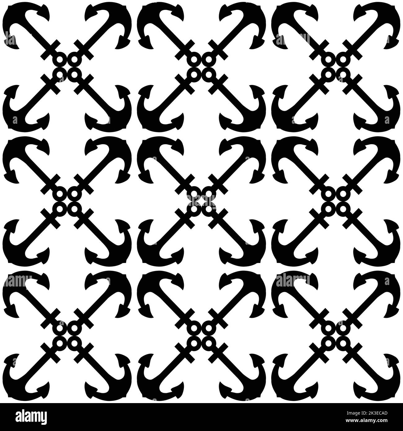 Anchor motivo nautico senza cuciture. Sfondo del mare marittimo. Disegno di ripetizione vettoriale. Ideale per sfondi, tessuti, sfondi di pagine Web e stampe di moda Illustrazione Vettoriale