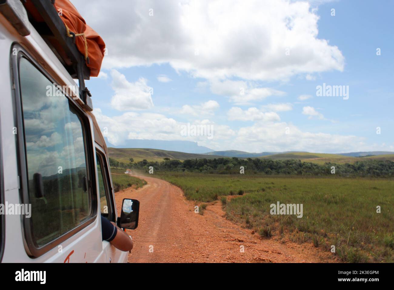 Auto per il trasporto di avventurieri al sentiero per il Monte Roraima in Venezuela Foto Stock