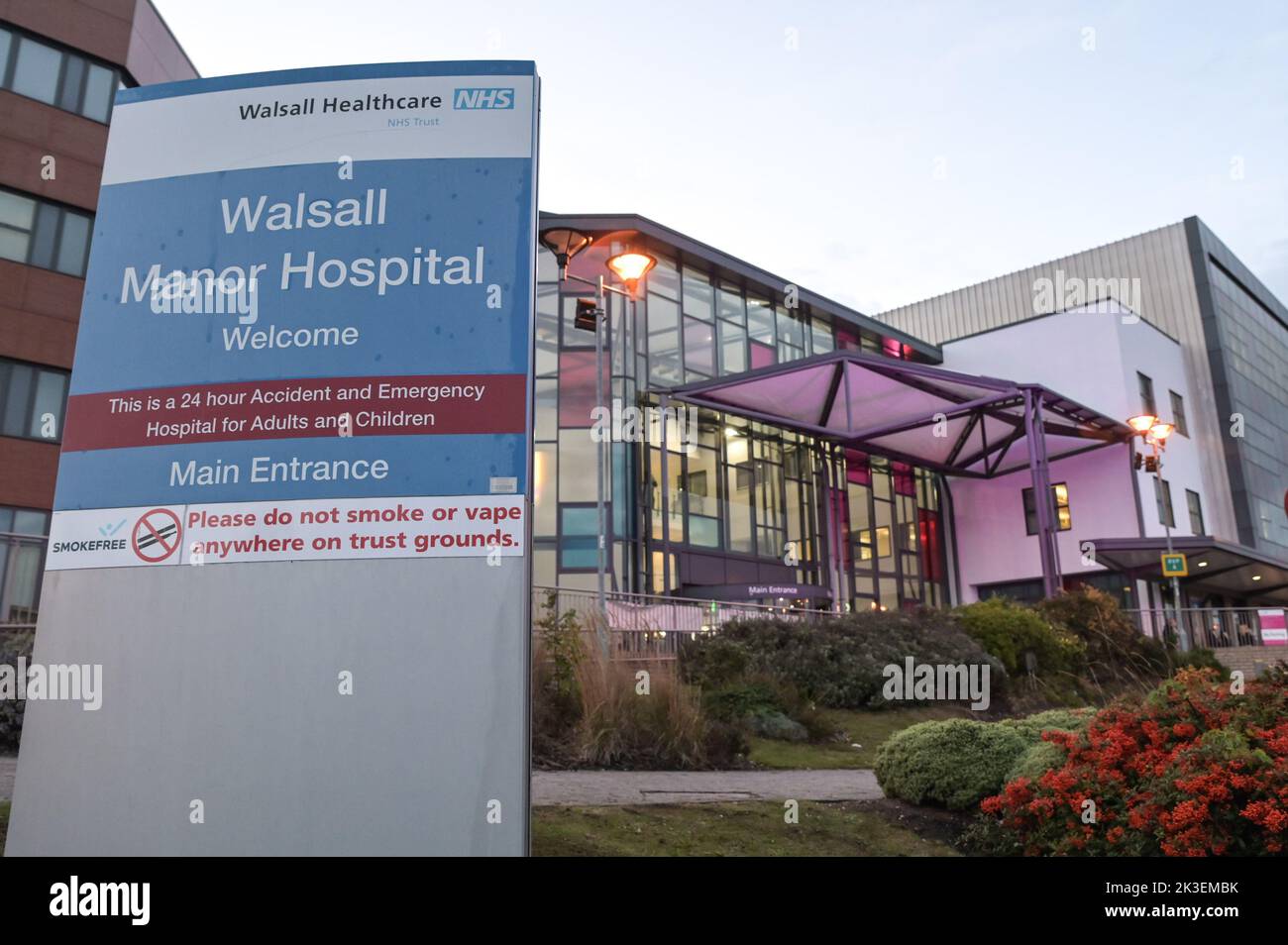 Moat Road, Walsall - 26th 2022 settembre - Walsall Manor Hospital. PIC Credit: Scott CM/Alamy Live News Foto Stock