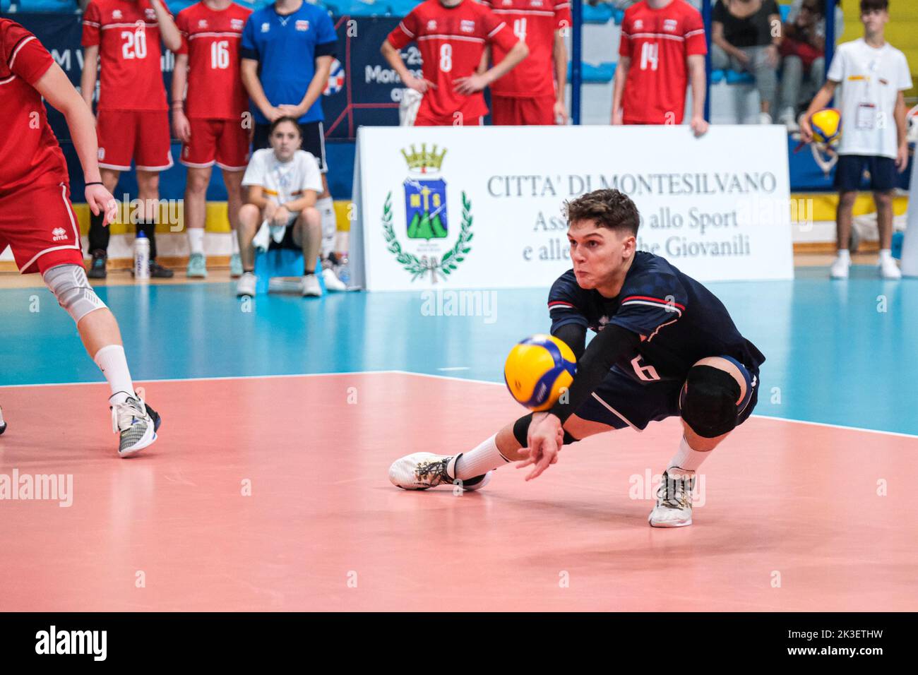 Montesilvano, Italia. 22nd Set, 2022. In azione durante il CEV U20 Volley European Championship 2022 a Montesilvano (Foto di Elena Vizzoca/Pacific Press/Sipa USA) Credit: Sipa USA/Alamy Live News Foto Stock