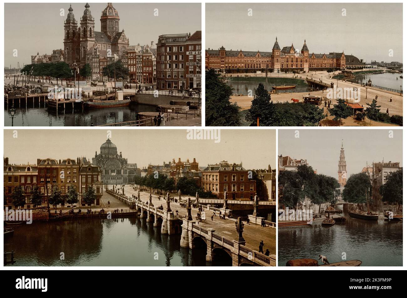 Amsterdam (Olanda) alla fine degli anni '1800s e all'inizio degli anni '1900s Foto Stock