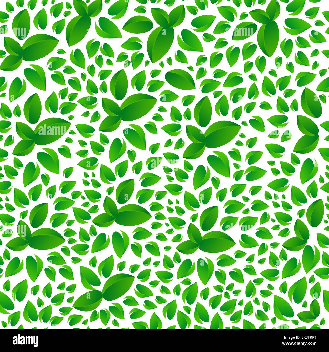 Abstract senza cuciture motivo foglie verdi, sfondo vettore fogliame verde. Illustrazione Vettoriale