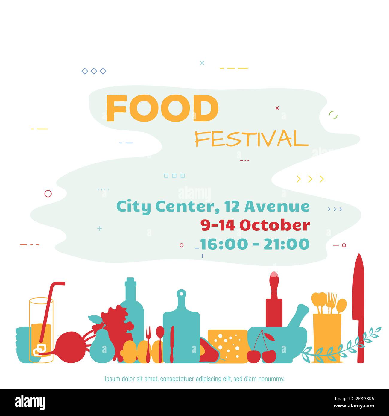 Cartellone del festival del cibo Illustrazione Vettoriale