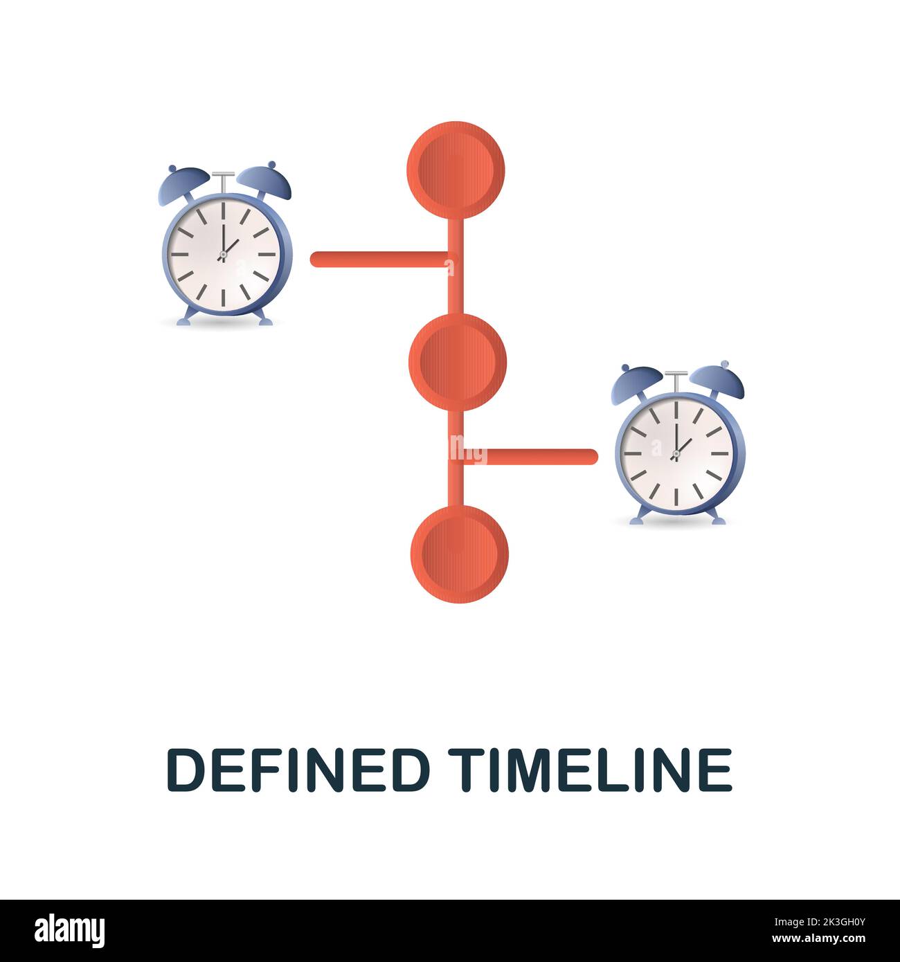 Icona sequenza temporale definita. 3d illustrazione dalla collezione di sviluppo aziendale. Creative Defined Timeline 3D icona per web design, modelli Illustrazione Vettoriale
