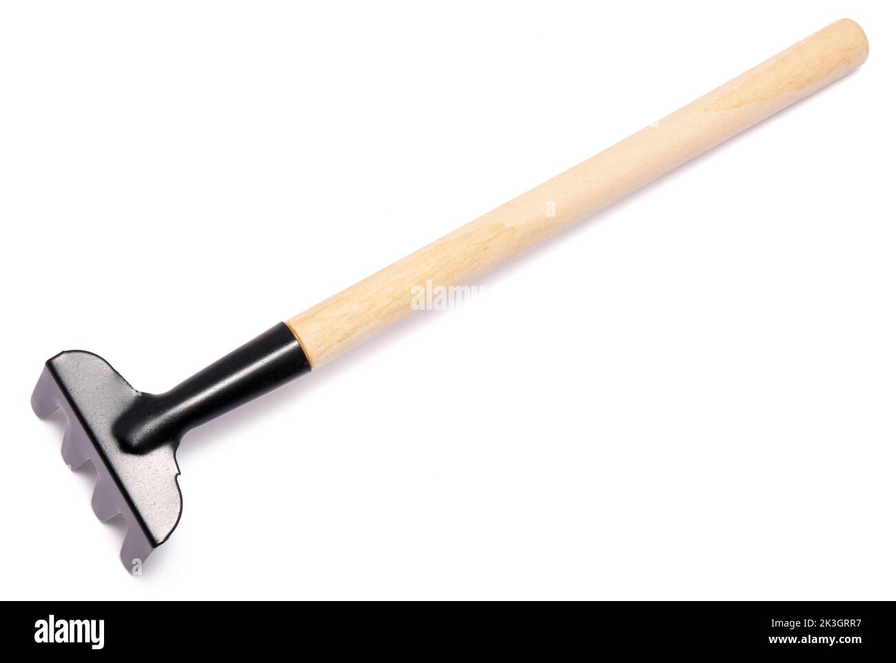 Mini attrezzi di giardinaggio per la casa isolato su uno sfondo bianco Foto Stock