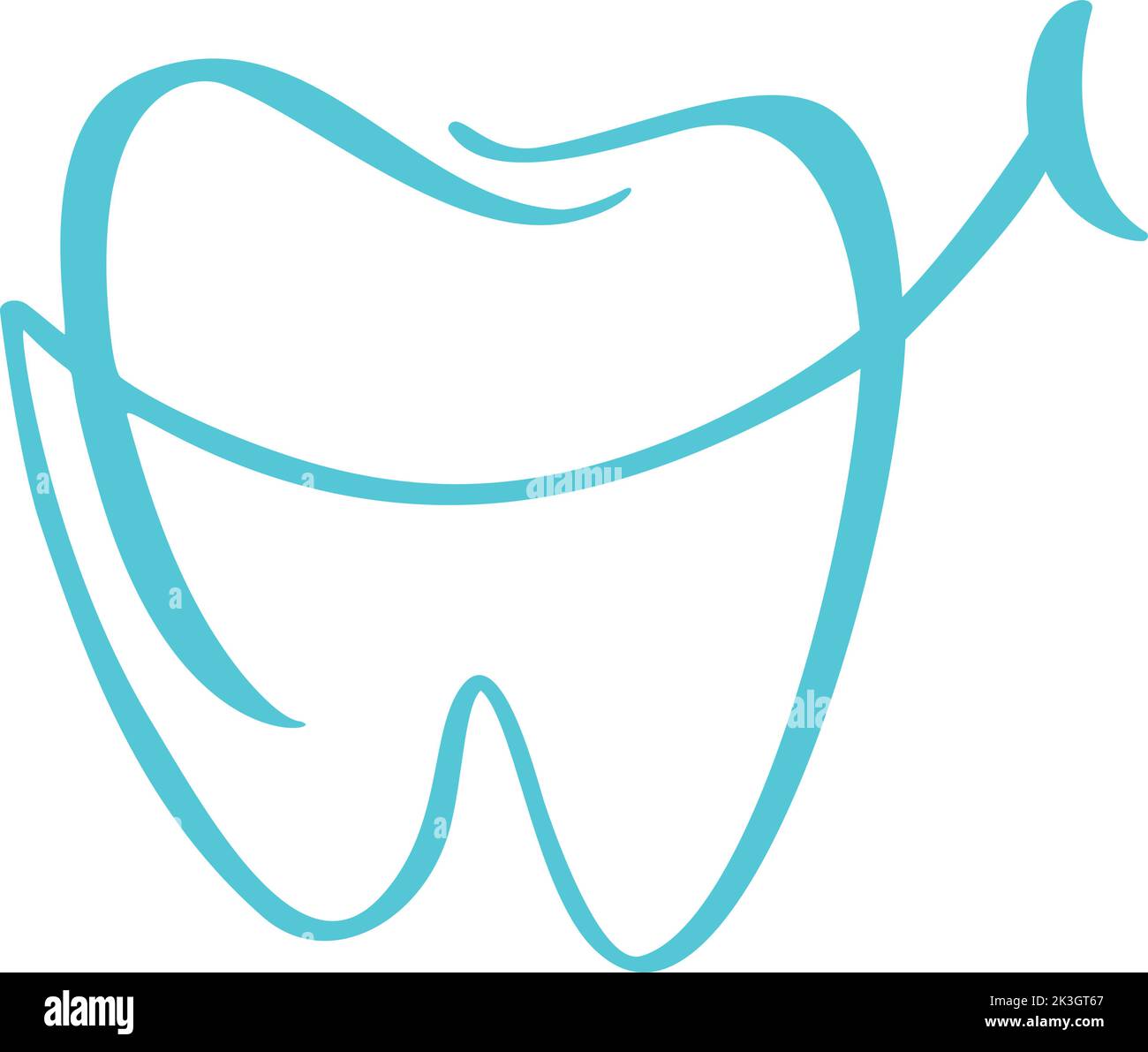 Icona del logo vettoriale del dente blu sorriso. Simbolo odontoiatrico. Segno medico. DentalHealth. Bianco pulito e sano. Cura dentale. Modello di logo per la cura medica Illustrazione Vettoriale