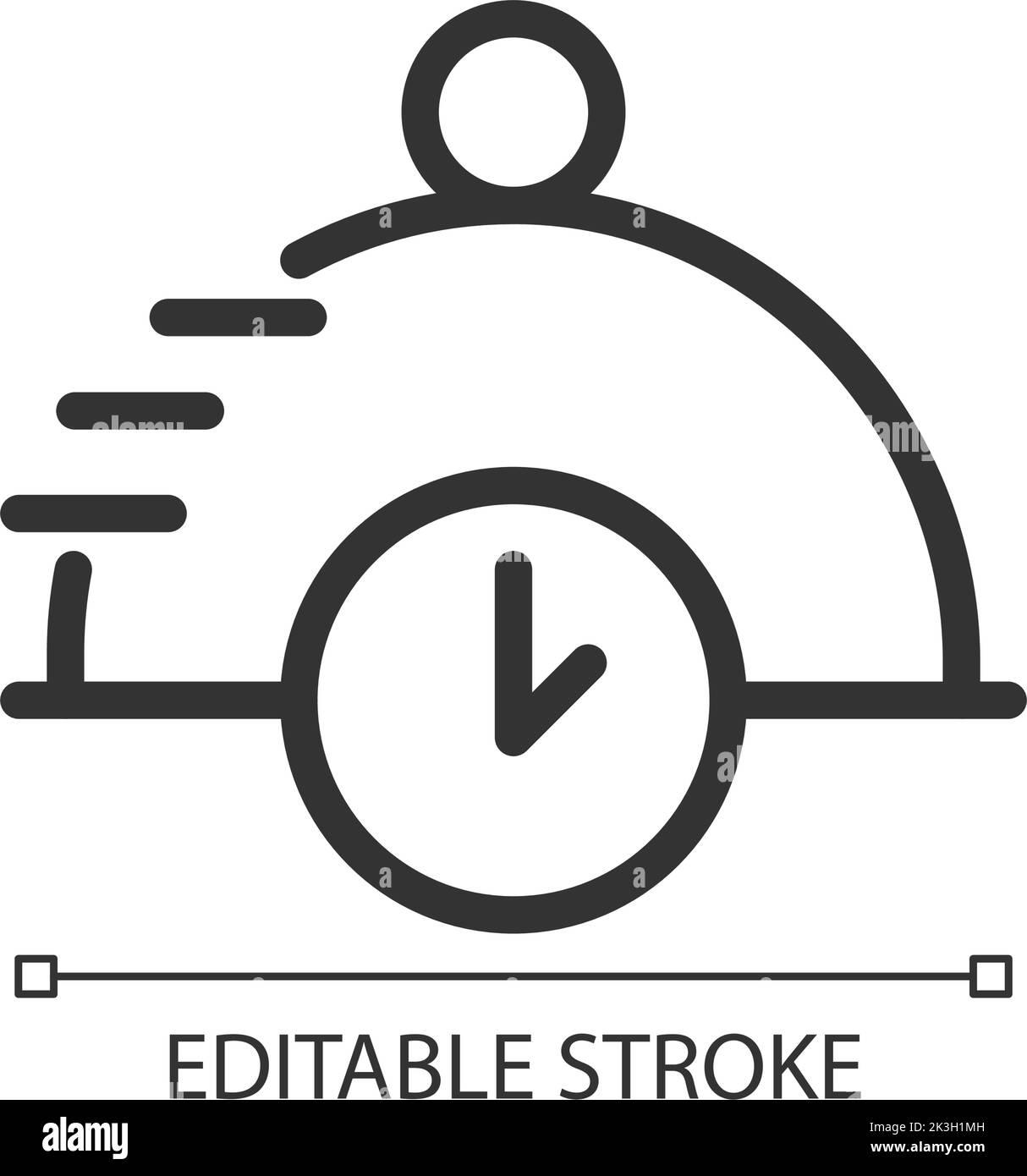 Icona pixel Perfect Linear per la consegna rapida degli ordini Illustrazione Vettoriale