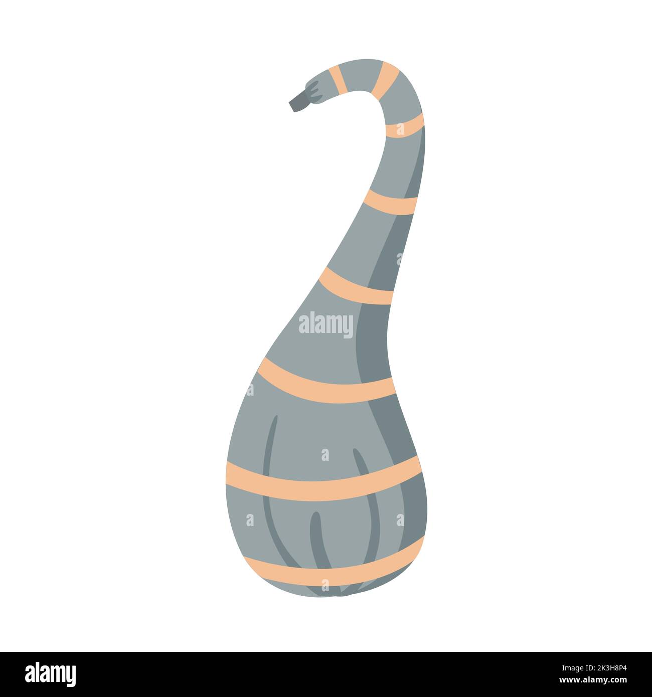 Carino zucca isolata con ornamento di doodle. Illustrazione del vettore piatto. Halloween o simbolo del giorno del Ringraziamento. Illustrazione Vettoriale