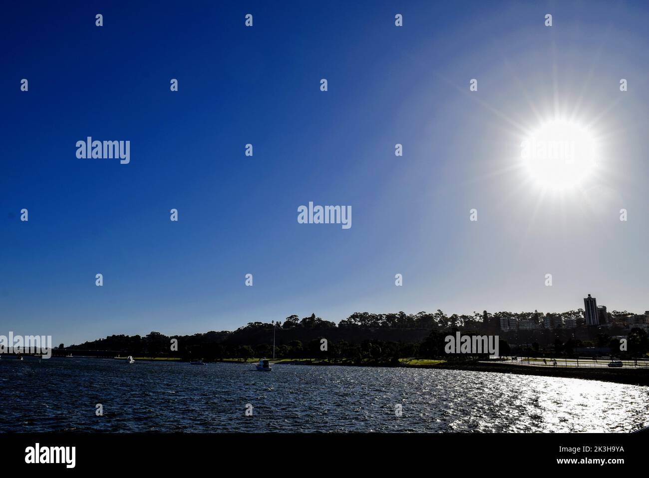 Vista sull'alba nella città di Perth Foto Stock