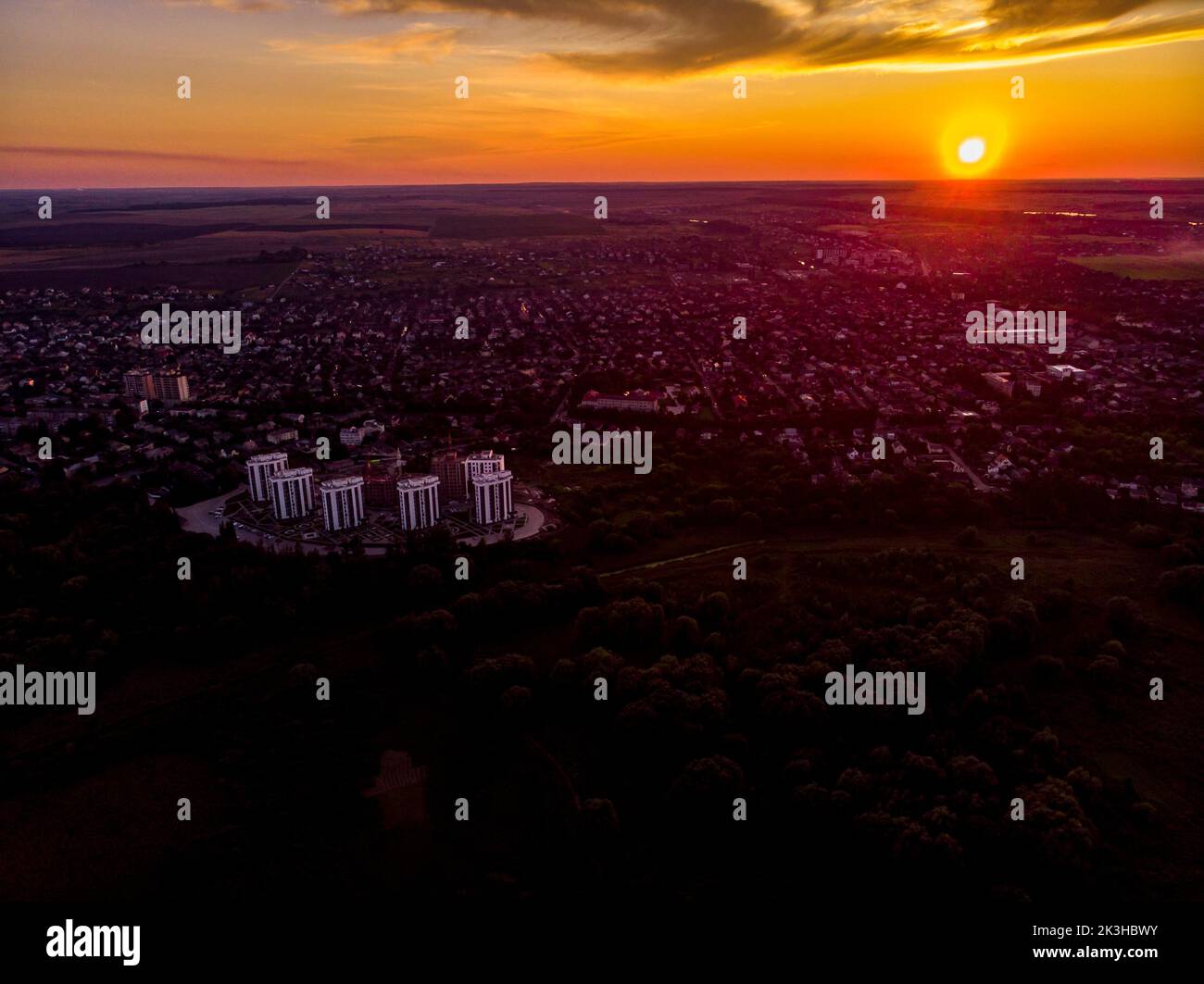 vista dall'alto del tramonto Foto Stock