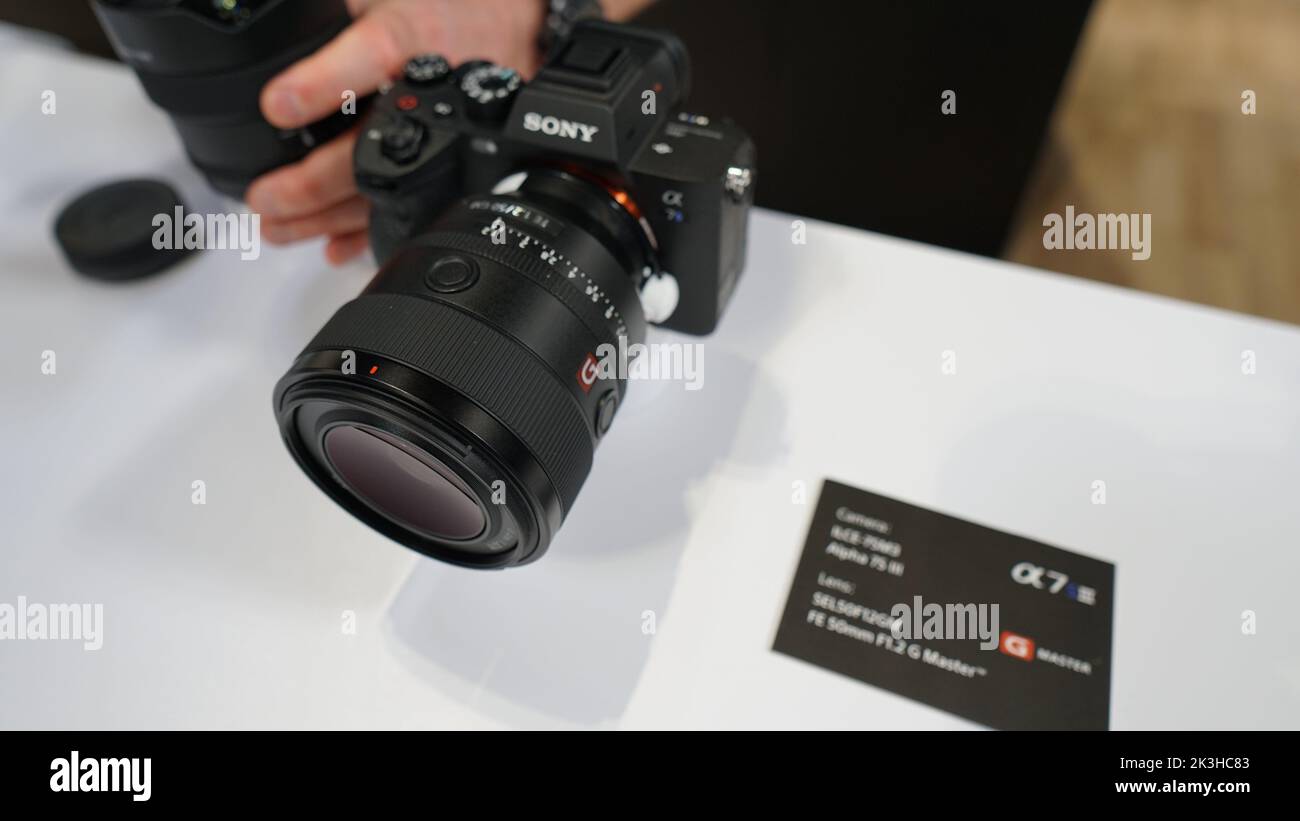 Sony Mirrorless Camera - The Photography Show, NEC, Birmingham Foto Stock