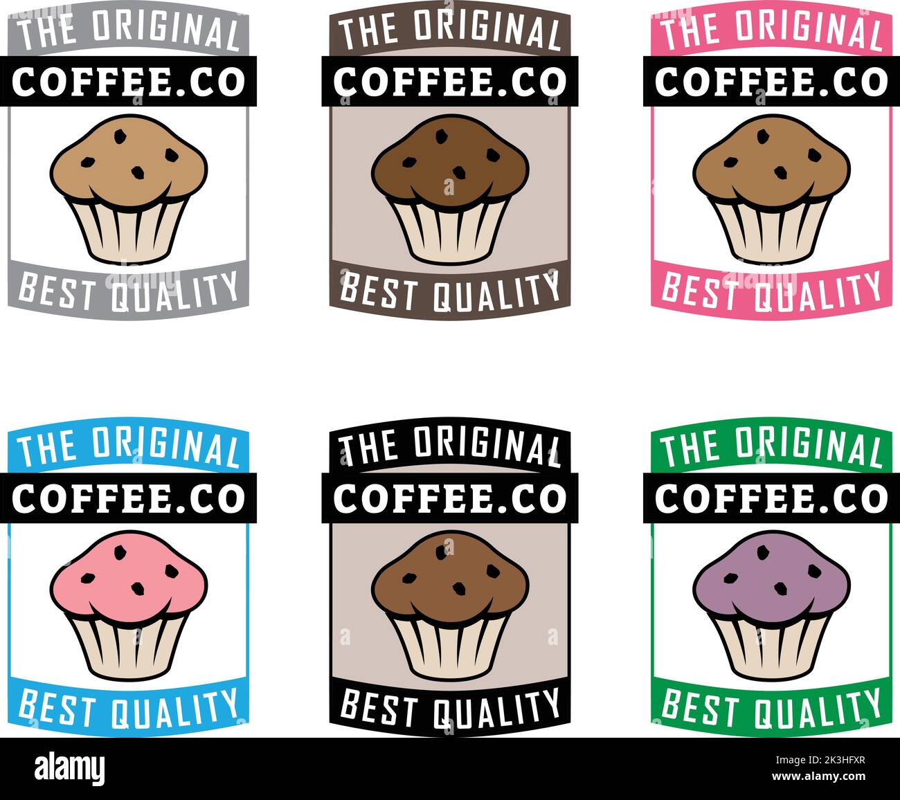 Icona muffin con testo isolato su sfondo bianco Illustrazione Vettoriale