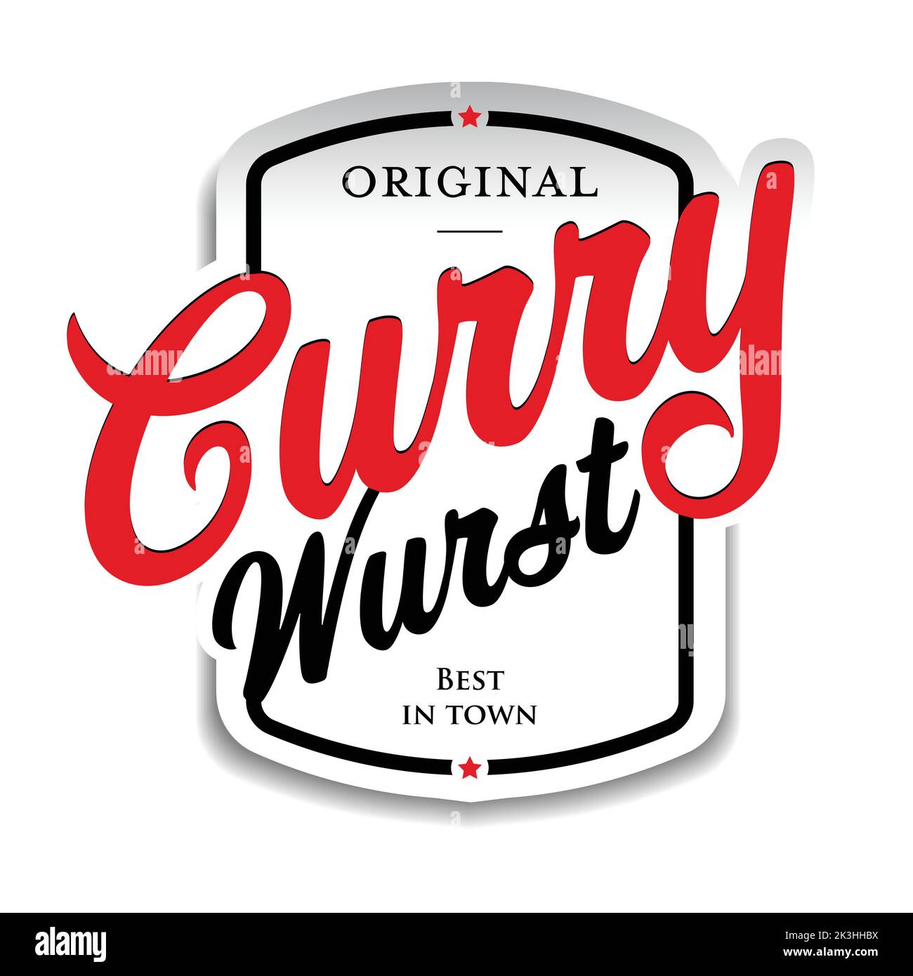 Cartello con scritto curry Wurst german food Illustrazione Vettoriale