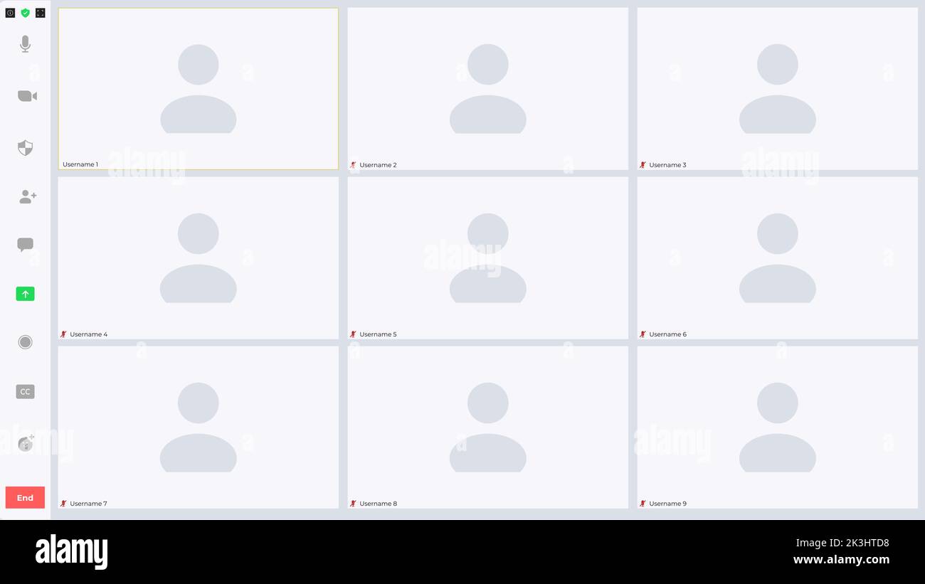 Interfaccia utente di chat video, sovrapposizione finestra chiamate video Illustrazione Vettoriale