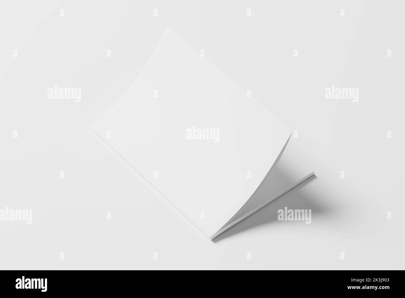 A4 A5 Brochure della rivista 3D rendering bianco Mockup Foto Stock