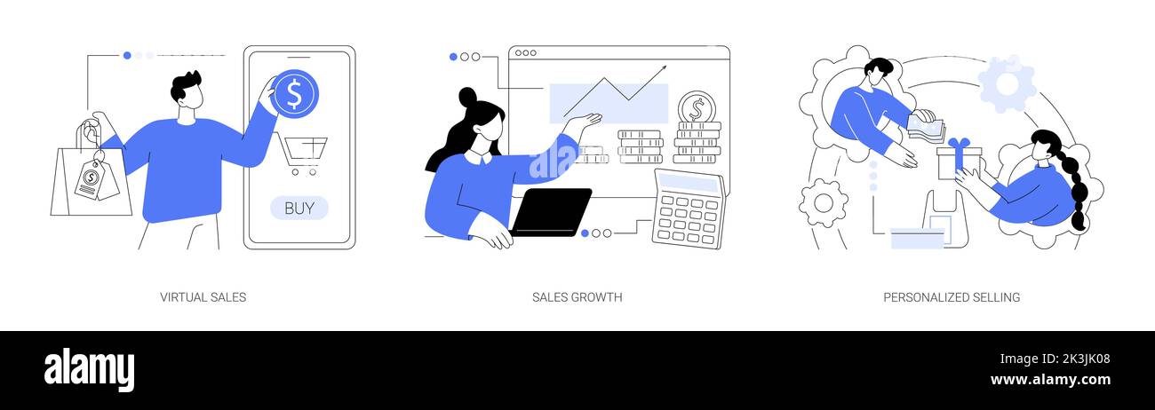 Illustrazioni vettoriali del concetto astratto del responsabile vendite. Illustrazione Vettoriale