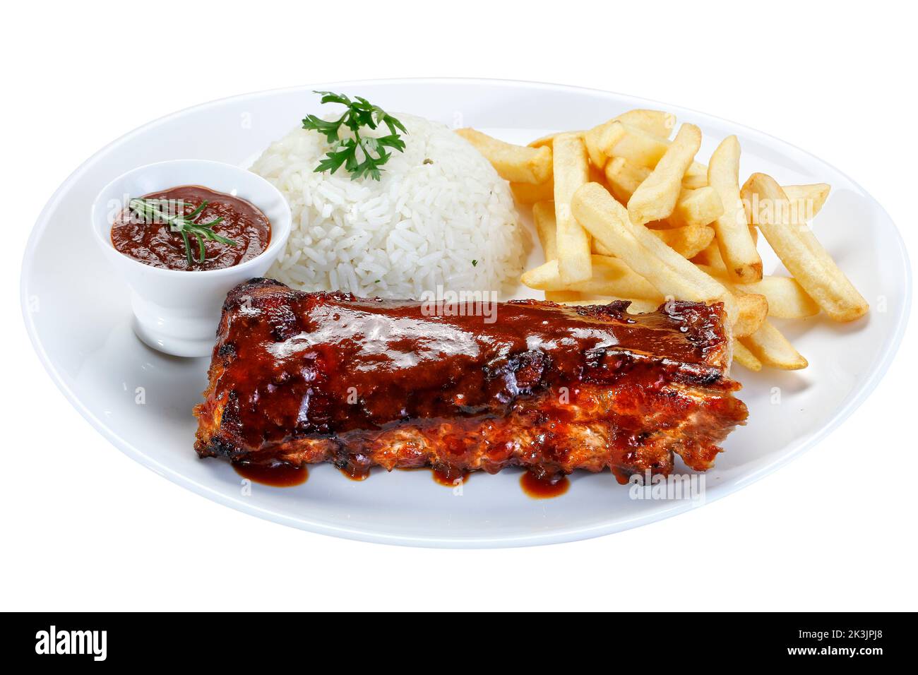 Nervature arrosto con salsa barbecue Foto Stock
