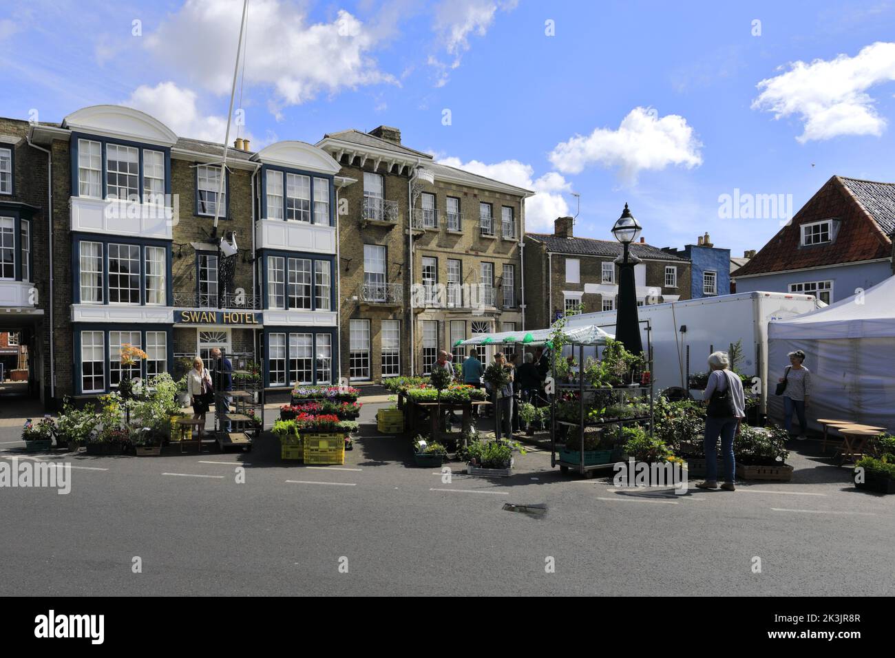 Vista sul mercato della città di Southwold, contea di Suffolk, Inghilterra, Regno Unito Foto Stock