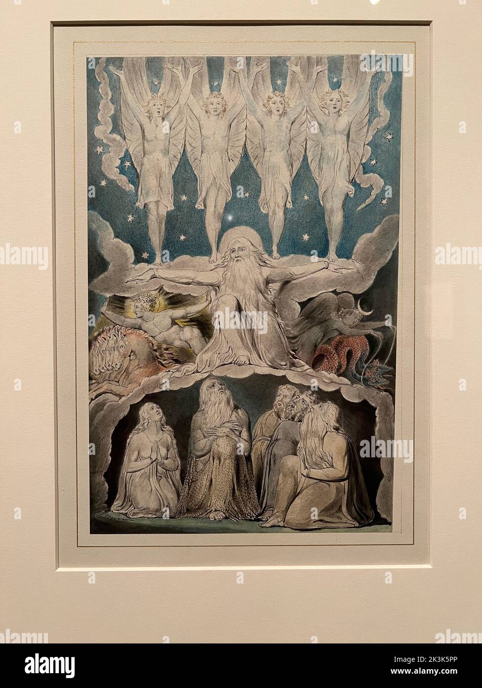 William Blake (1757-1827) quando le stelle del mattino cantano insieme, penna e inchiostro nero e grigio, con acquerello, sopra grafite, LA BIBLIOTECA MORGAN & MUSEUM, New York City. Foto Stock