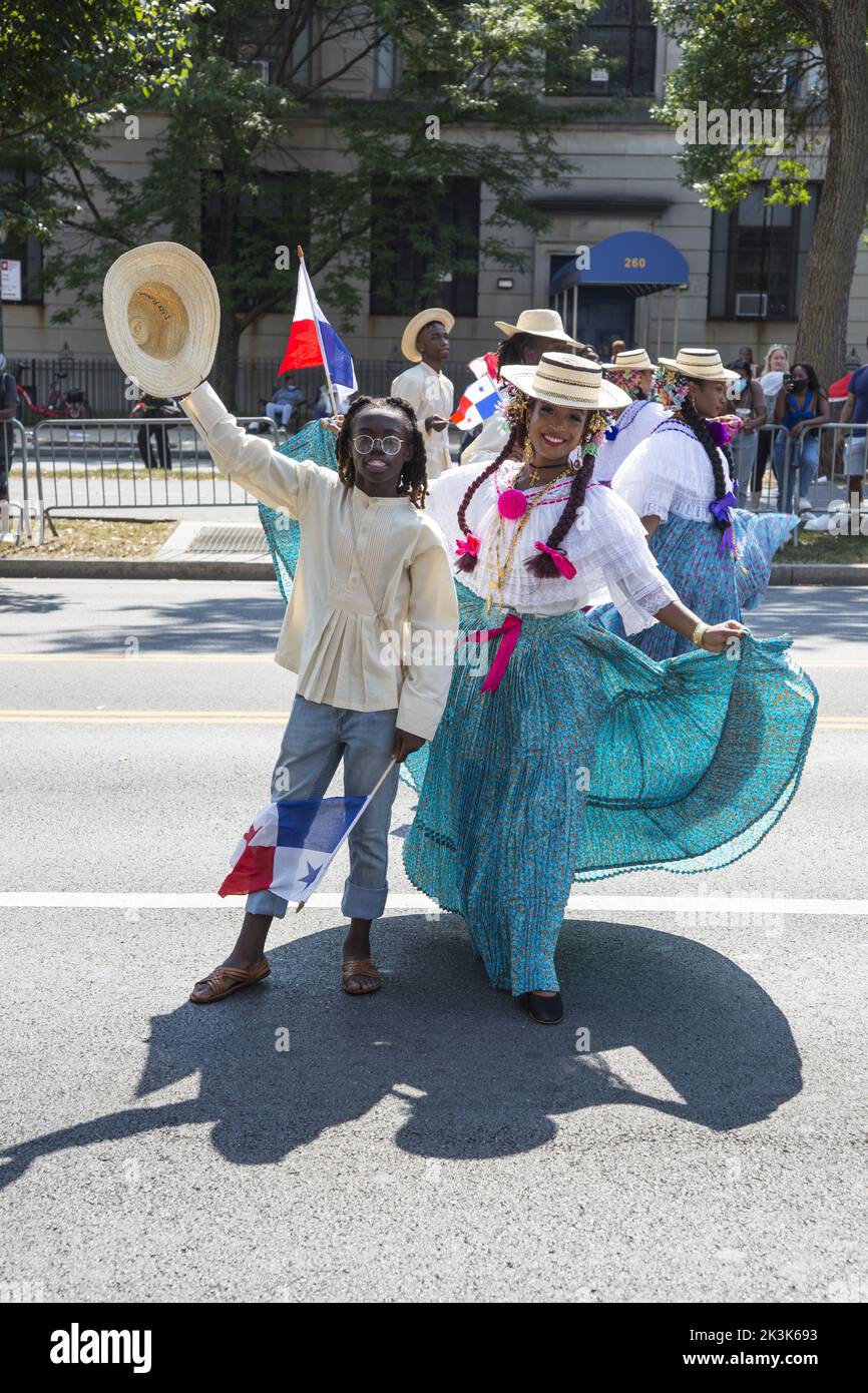 Il West Indian Day Parade Carnival è una celebrazione annuale della cultura indiana occidentale, che si tiene ogni anno intorno al primo lunedì di settembre a Crown Heights, Brooklyn, New York. Foto Stock