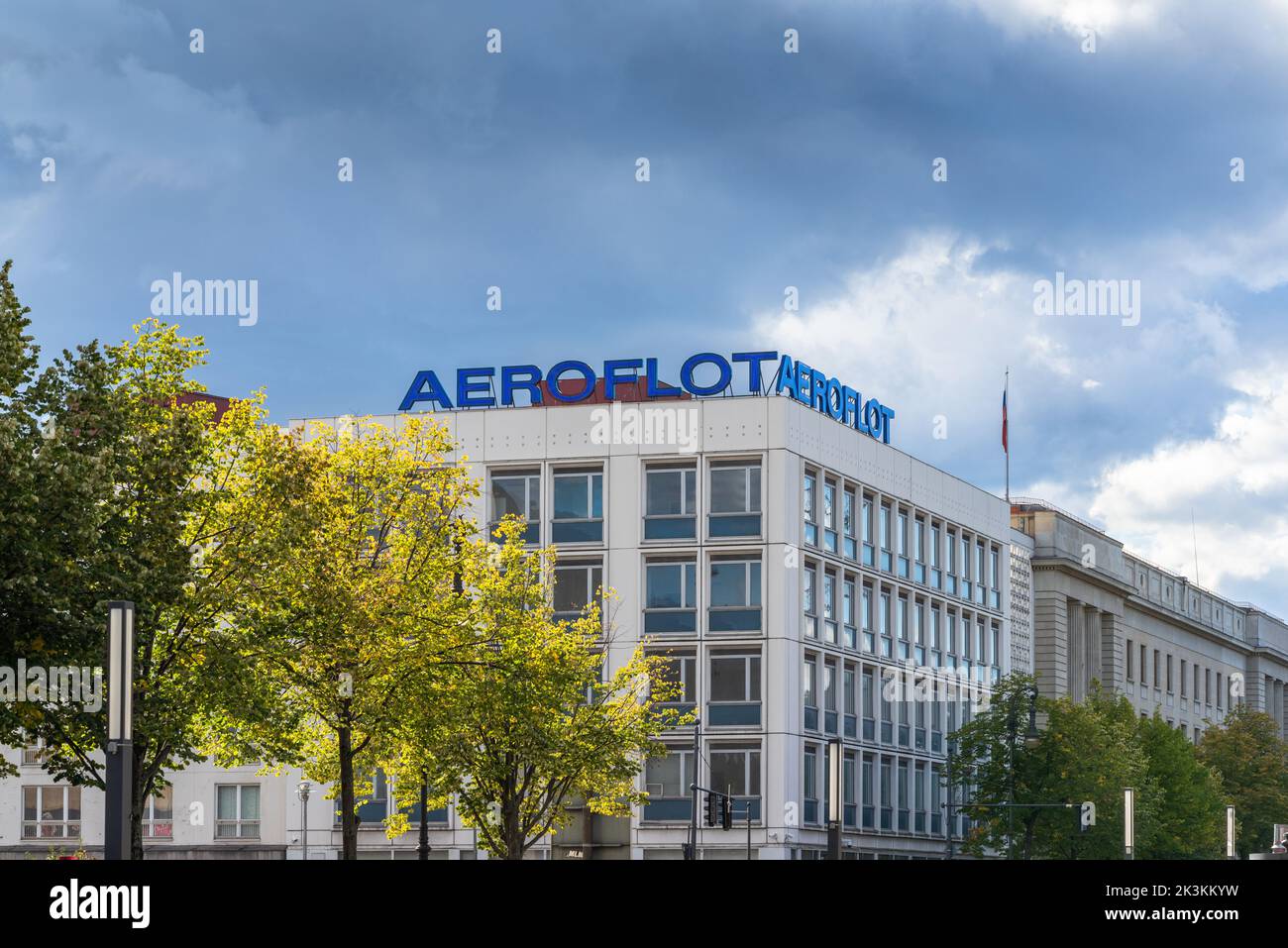 Aeroflot uffici di compagnie aeree russe lungo Unter den Linded a Berlino, Germania, Europa Foto Stock